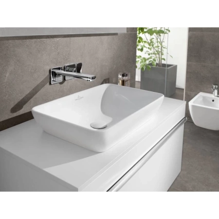 раковина villeroy & boch venticello 41135501 накладная, 55x36 см, альпийский белый