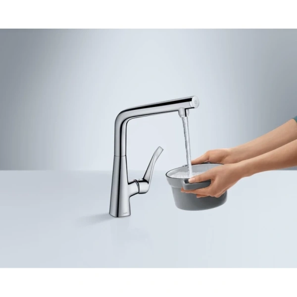 смеситель для кухни hansgrohe metris select m71 14883000, хром