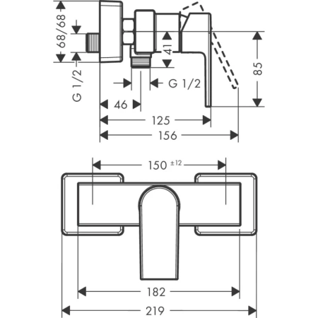 смеситель для душа hansgrohe vernis shape 71650670