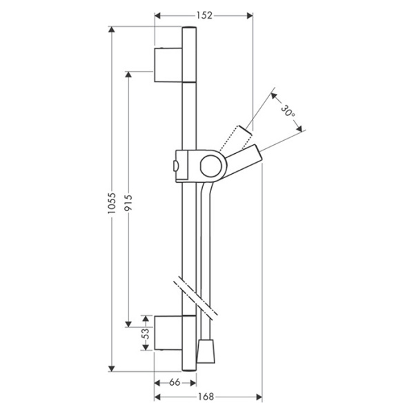 душевая штанга 105,5 см axor uno 27989000