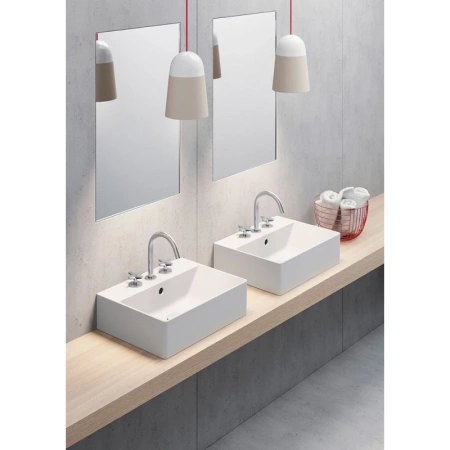 раковина gsi kube x 9485109 подвесная, 45x35 см, bianco opaco (белый матовый)