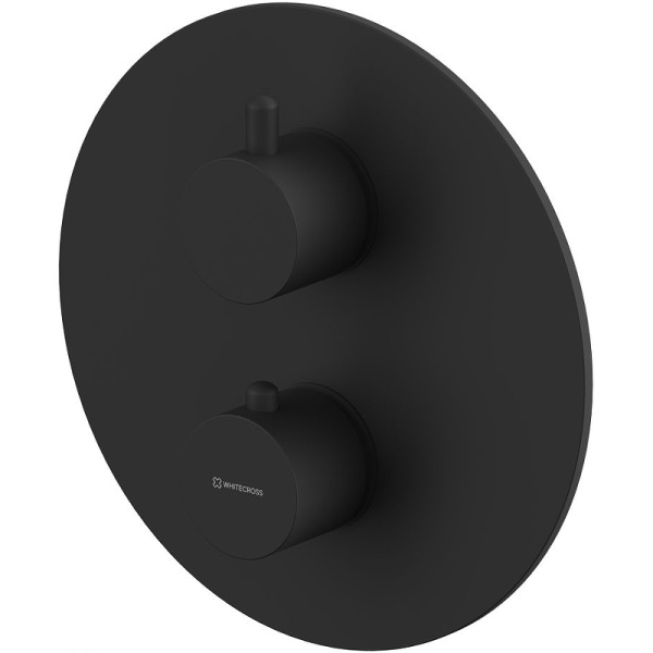 смеситель для ванны whitecross y black yset10bl с термостатом черный матовый