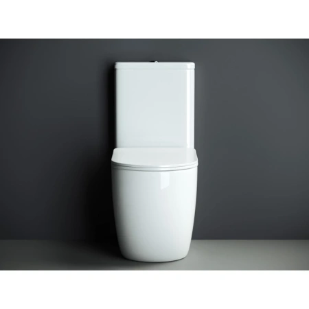 чаша напольного унитаза ceramicanova mia cn1801-b безободковый, с сиденьем микролифт, белая