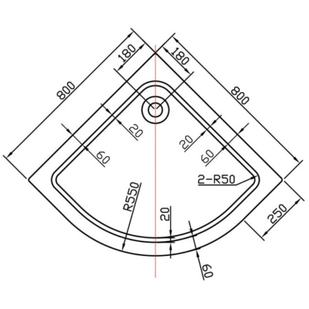 акриловый поддон 80x80 см vincea vst-2aq-8080