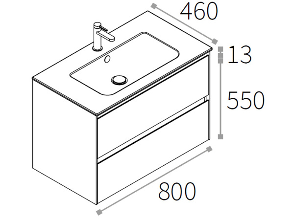 тумба под раковину berloni bagno way block 80 wakbs2chdic 101 подвесная, цвет ceramica lucido