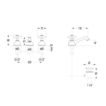 devon&devon city смеситель для раковины, цвет: золото