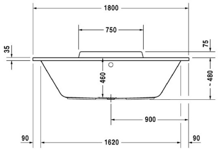 акриловая ванна duravit durastyle 180x80 (700298)