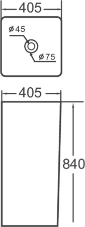 раковина santiline sl-4013 напольная, 40.5x40.5 см, белая