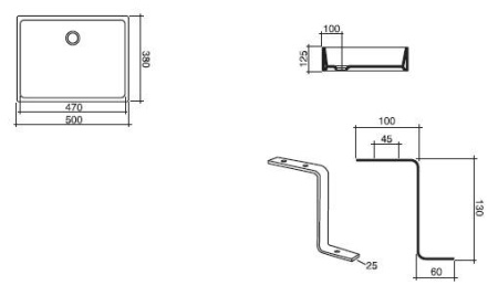 раковина встраиваемая 50 см disegno ceramica box bx05000001