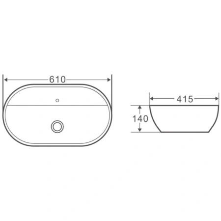 раковина накладная belbagno bb1346 61х41.5х14 см, белая