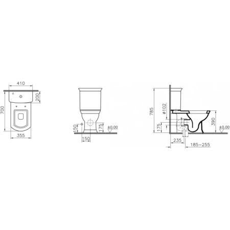унитаз напольный vitra serenada 9722b003-7205 с микролифтом и функцией биде