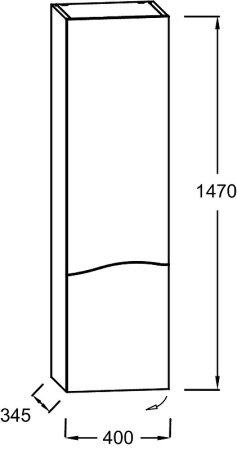 шкаф пенал jacob delafon sherwood 40 l eb1836lru-p6 подвесной натуральный дуб 379803