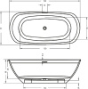 ванна из искусственного мрамора riho oval 165х77 bs67005