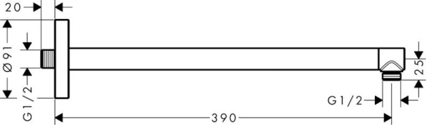 душевой кронштейн 390 мм axor 26431000