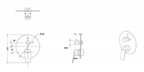 смеситель для ванны bravat rhein pb8429564cp-3-eng