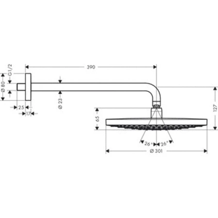 верхний душ с держателем hansgrohe raindance select s 2jet 27378000