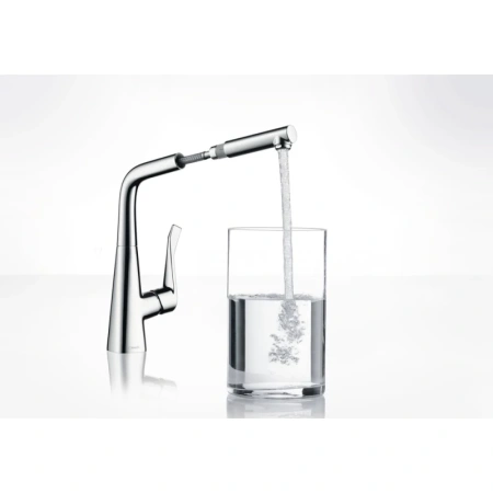 смеситель для кухни hansgrohe metris m71 14821000, хром