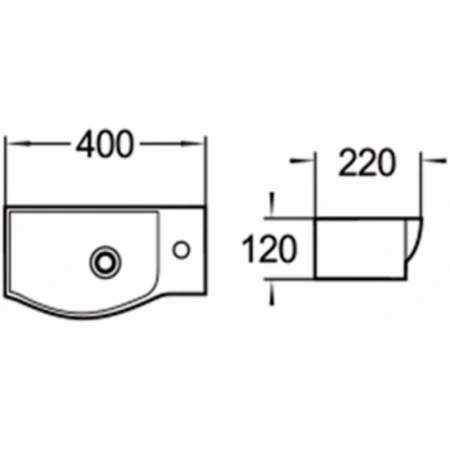 раковина 40x22 см santiline sl-2013lmb
