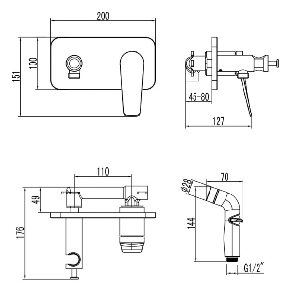 гигиенический комплект lemark bronx lm3720bl