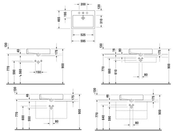 раковина накладная/подвесная duravit vero 04526000001 59.5x46.5 см, белая с покрытием wondergliss