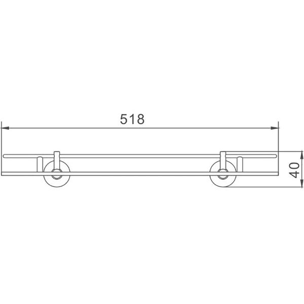 Стеклянная полка Haiba HB1707-1 цвет хром