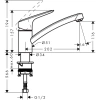 смеситель для кухни hansgrohe logis m31 71830000, хром