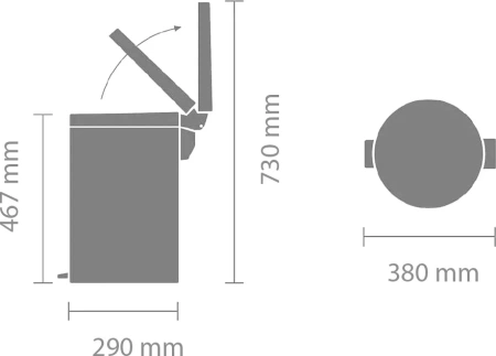 мусорное ведро brabantia newicon 233920 20 л, мятно-голубое