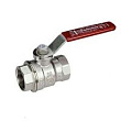 Кран шаровой, R850, 1/2", ВВ, ручка-рычаг красный цвет хромированный