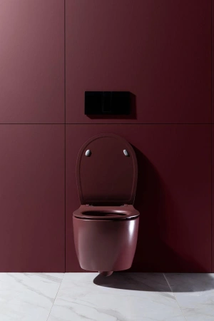 унитаз allen brau fantasy 4.11004.bd подвесной, безободковый, без сиденья, 51x36.3 см, бордо