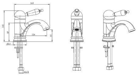 смеситель для раковины boheme provance 261-pr хром