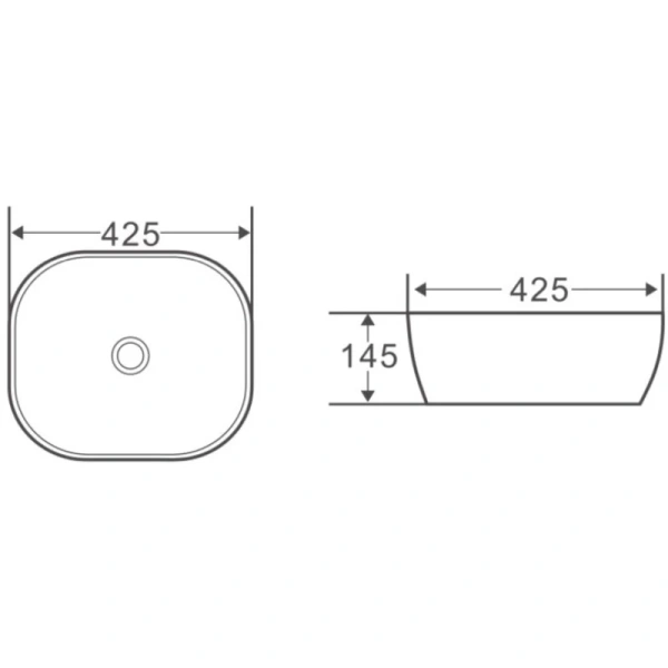 раковина накладная belbagno 43 bb1301, белая