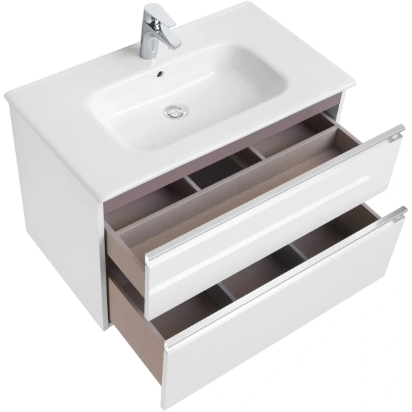 тумба с раковиной белый глянец 80,5 см roca the gap a857399806 + 32799c000