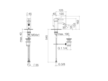 смеситель для биде dornbracht meta 33600660-33 цвет черный матовый