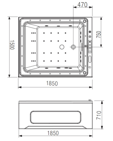 акриловая ванна gemy g9268 k гидромассажная, 185х150 см, цвет белый