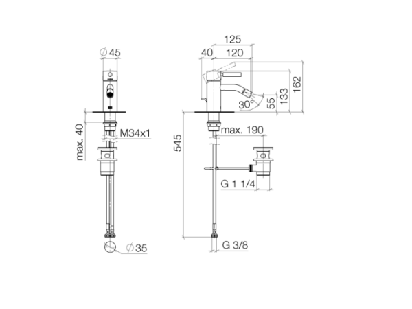 смеситель для биде dornbracht meta 33600660-33 цвет черный матовый