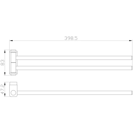 полотенцедержатель wonzon & woghand lotte ww-8331-bg 39,8 см, поворотный, двойной, золотой матовый