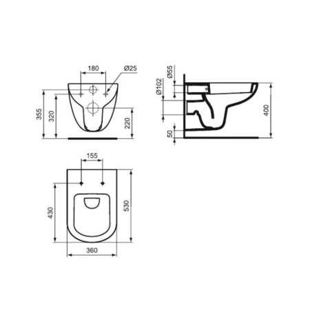унитаз подвесной ideal standard tempo