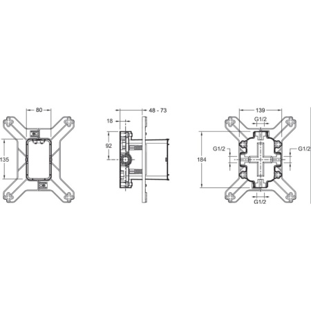 внутренняя часть для смесителя jacob delafon modulo 98699d-nf g 1/2