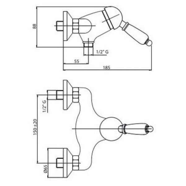 смеситель для душа caprigo adria uno 02-016-vot