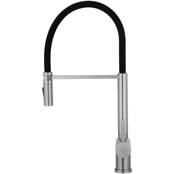 смеситель для кухни с гибким изливом wonzon & woghand, брашированный никель (ww-88438003-bn)