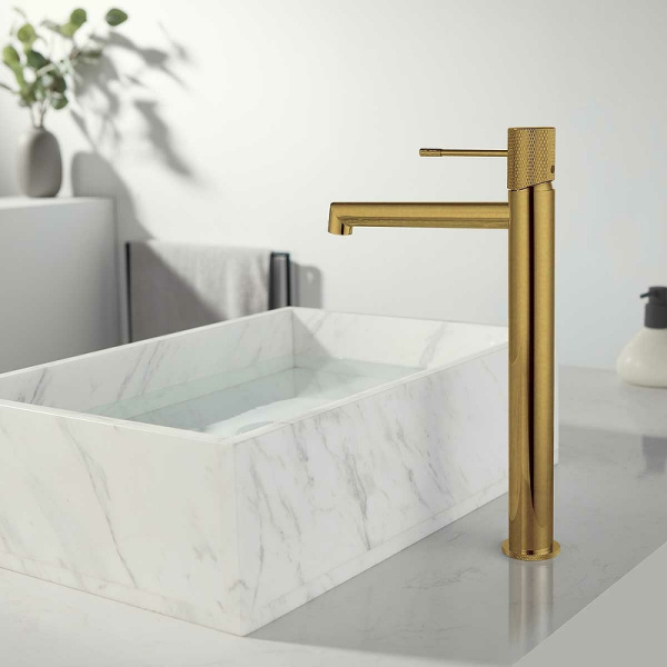 смеситель для раковины vincea desire vbf-1d2bg брашированное золото