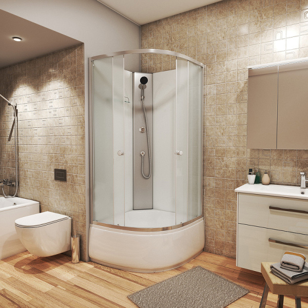 душевая кабина niagara eco 90x90 e90/40/mt/bk без гидромассажа