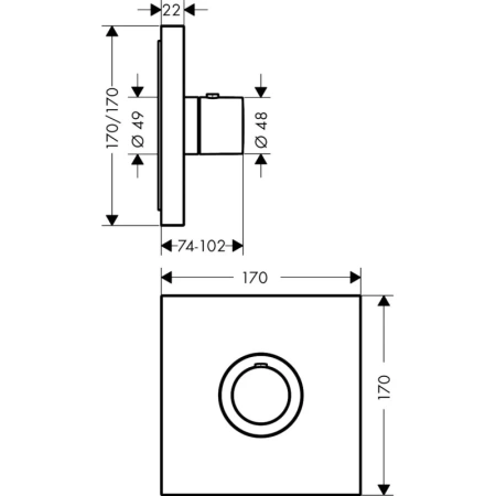 центральный термостат axor showerselect 36718000