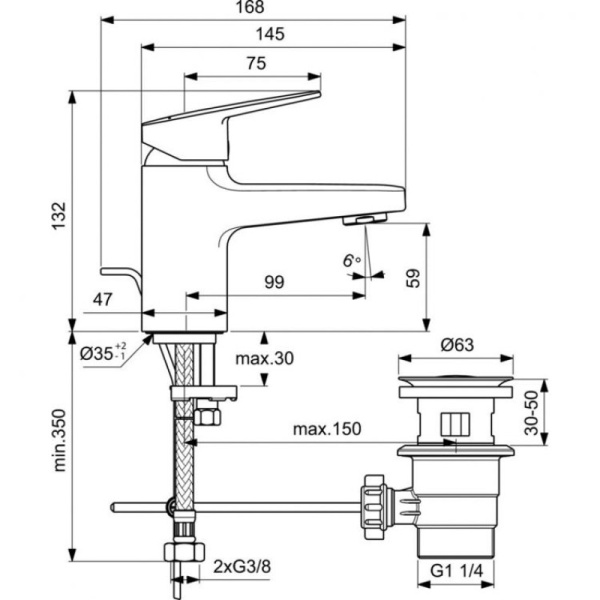 смеситель для раковины ideal standard ceraplan bd202aa