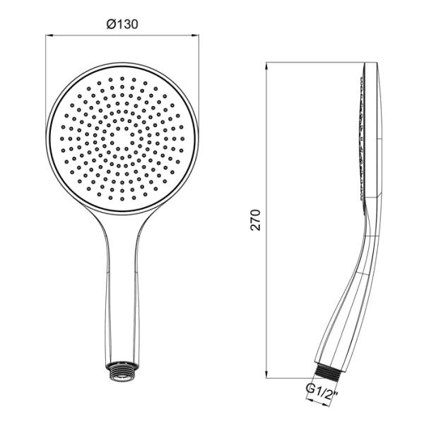 ручной душ almar velvet e082116.ab 13см., 1 режим, цвет: black absolute brushed pvd