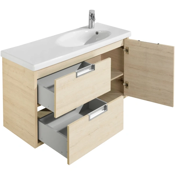 тумба с раковиной дуб верона 100 см roca etna 857302445 + 327009000