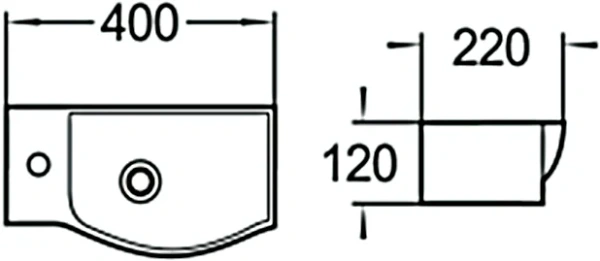 раковина 40x22 см santiline sl-2011r