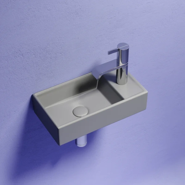 раковина ceramicanova element cn6051lmh подвесная, чаша слева, 41.7х21.7 см, антрацит матовый