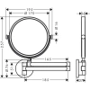 косметическое зеркало axor universal 42849000 подвесное, без подсветки, увел. x7, хром
