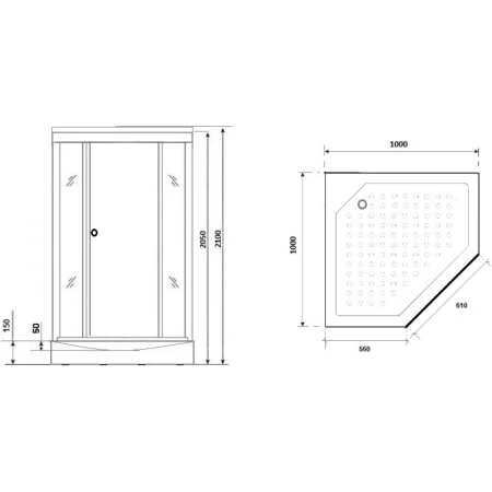 душевая кабина niagara luxe 100x100 ng-7702dg без гидромассажа